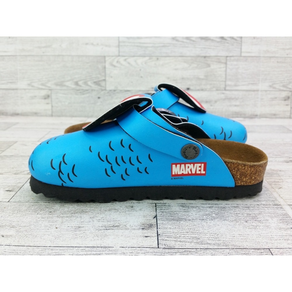 Kids Birkenstock Marvel Captain America Milano Sandals Birkis 26 8 Clogs Shoes - Picture 8 of 9
